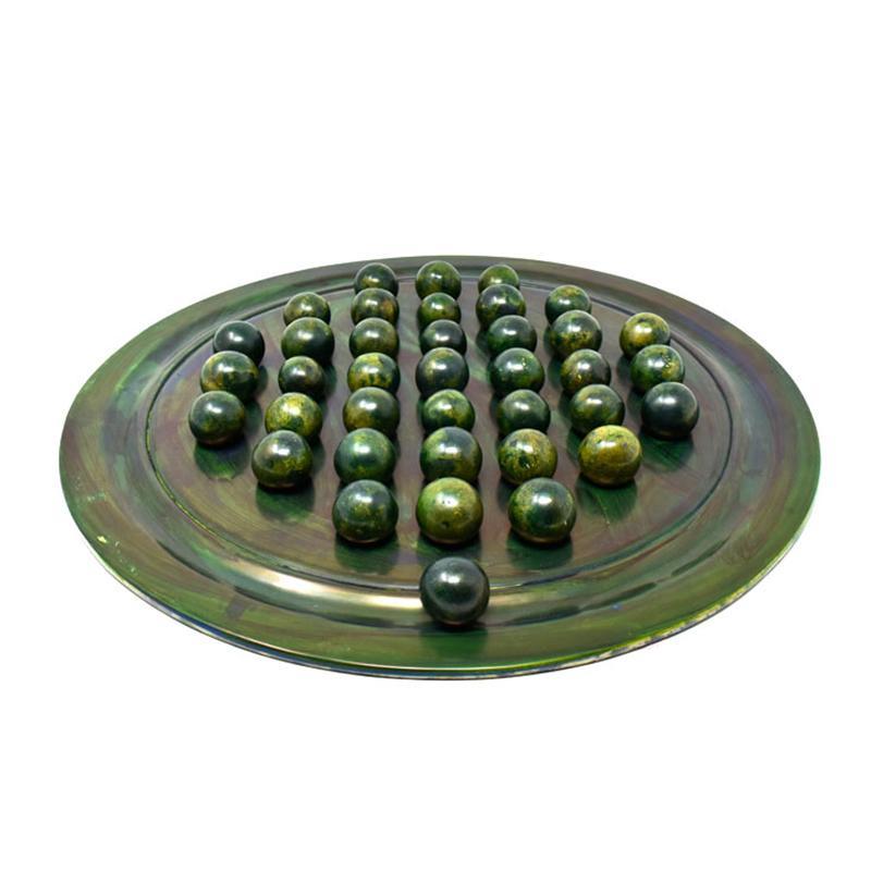 Green Soapstone Solitaire Complete Game Set 01-0