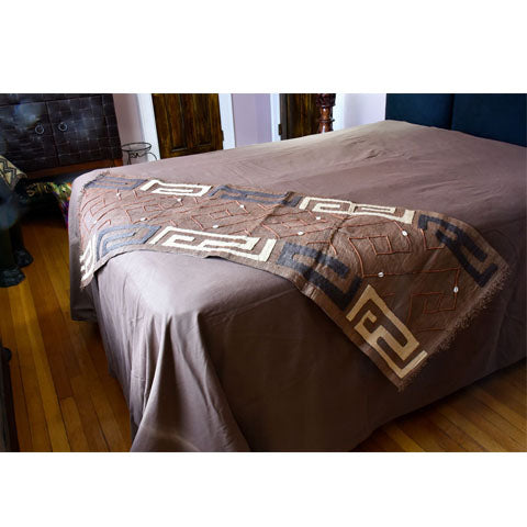 Kuba Reversible Throw | Burgundy Zebra Print-3