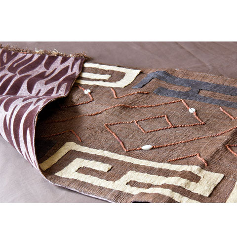 Kuba Reversible Throw | Burgundy Zebra Print-1