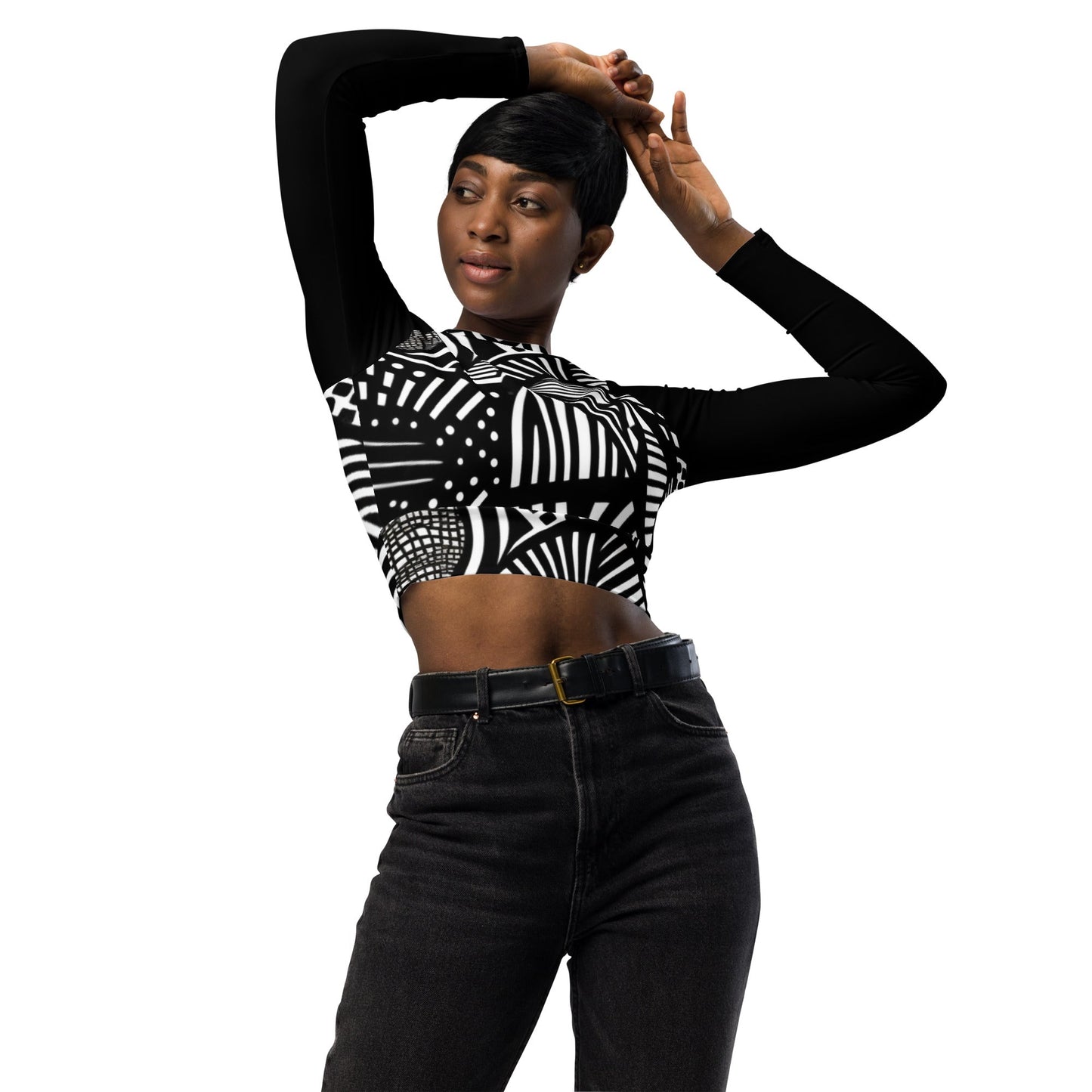 Tendai Print Crop Top-2