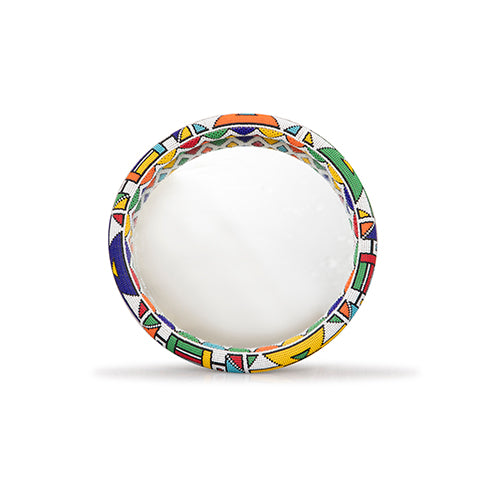 Beaded Mirror Small | Colorful Geometric Pattern-0