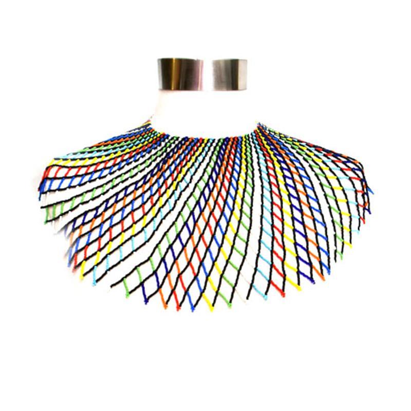 Malikia Long Beaded Bib Necklace 02-1