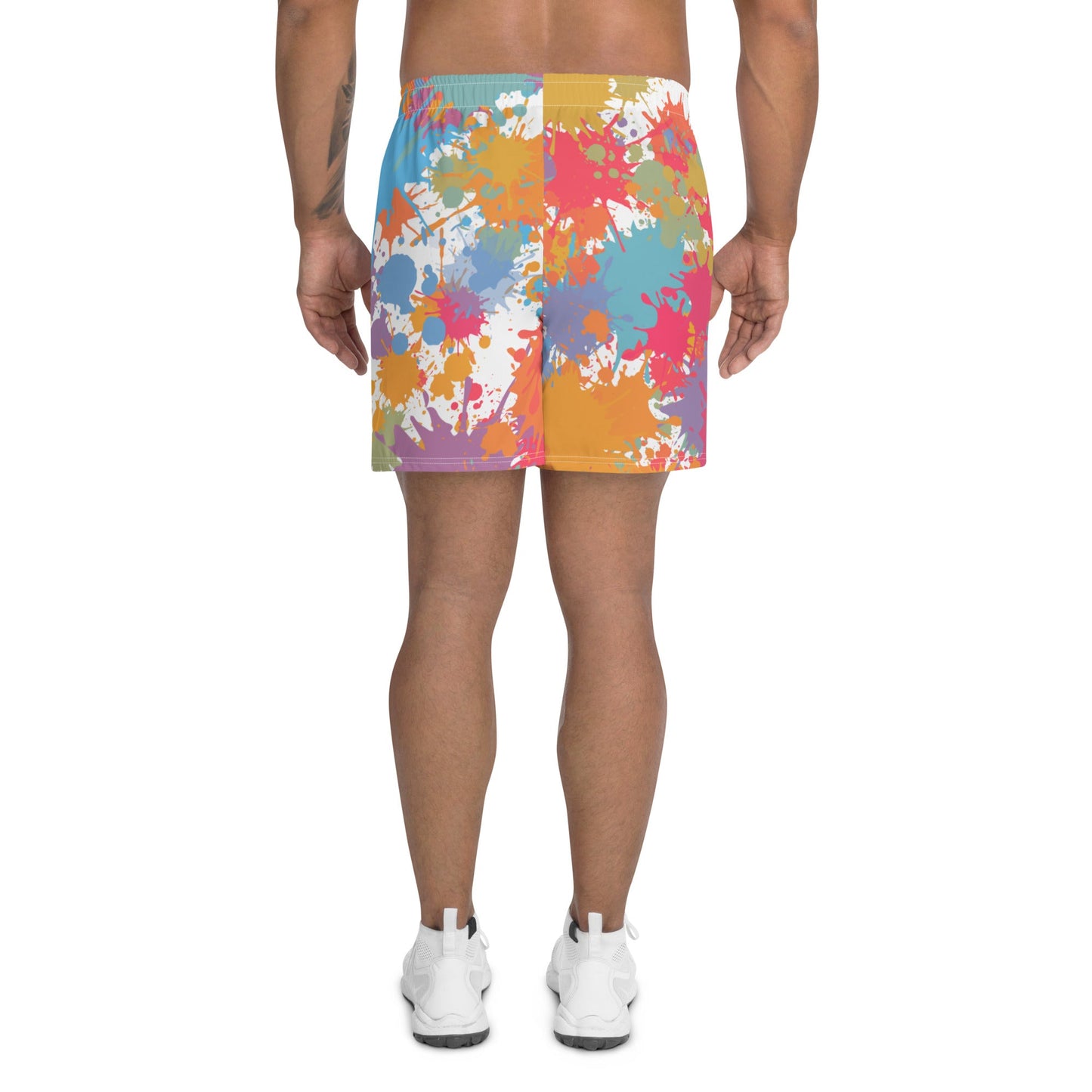 Splattered Colour Men's Athletic Shorts-3