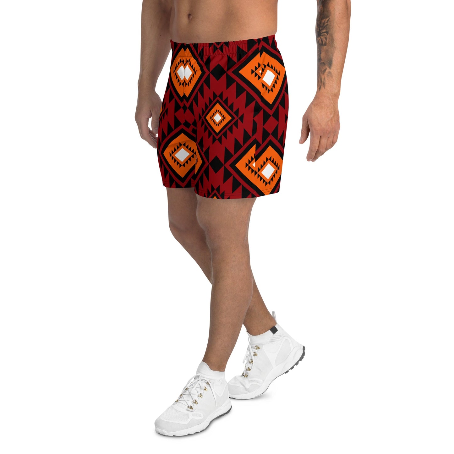 Brown African Print Men's Shorts-2