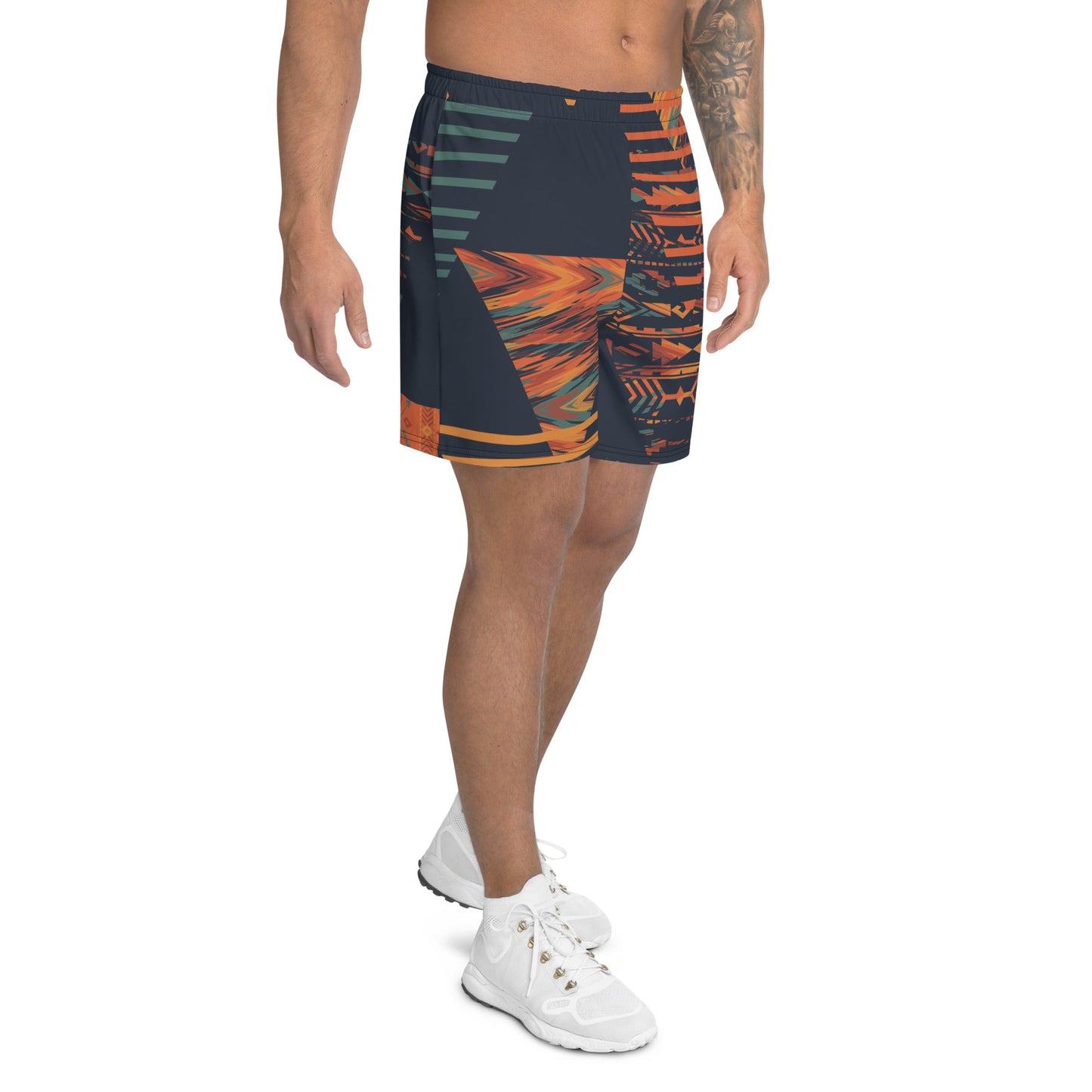 Orange and Indigo Men's Shorts-1
