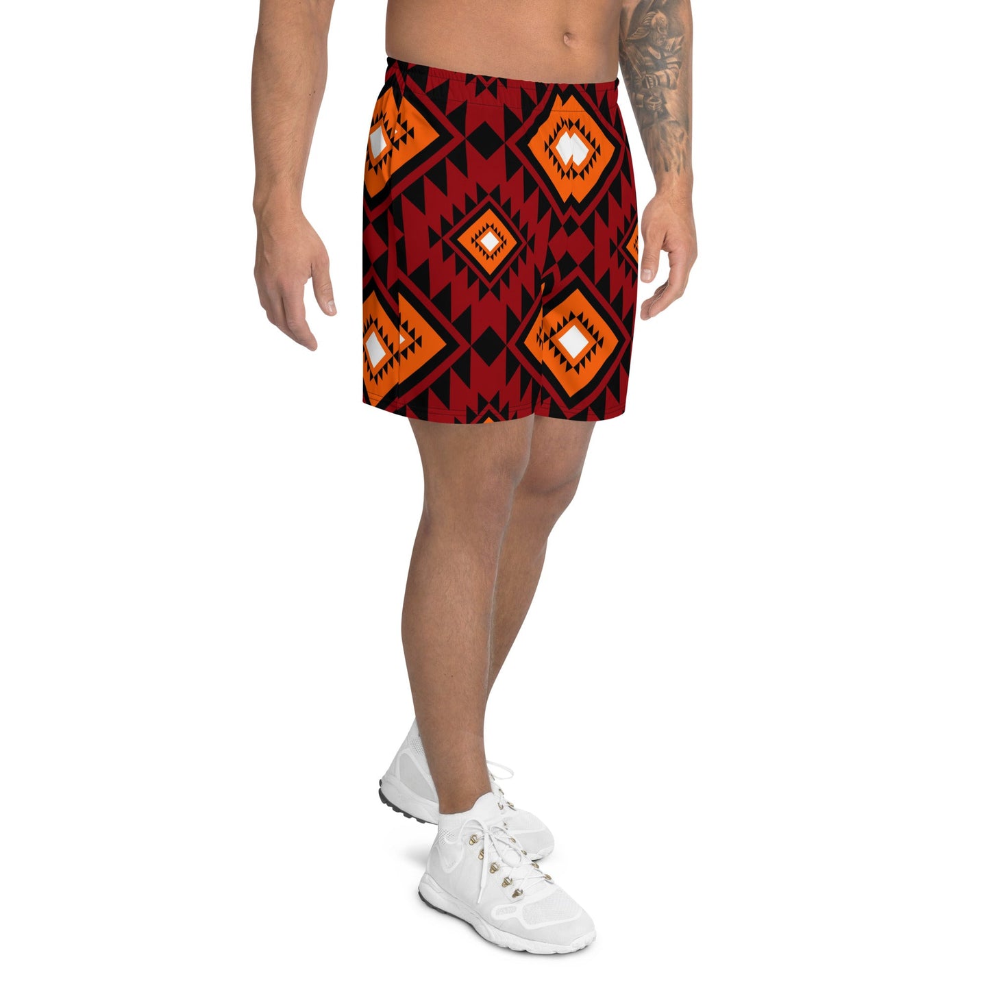 Brown African Print Men's Shorts-1