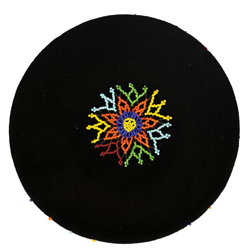 Beaded Beret Black-2