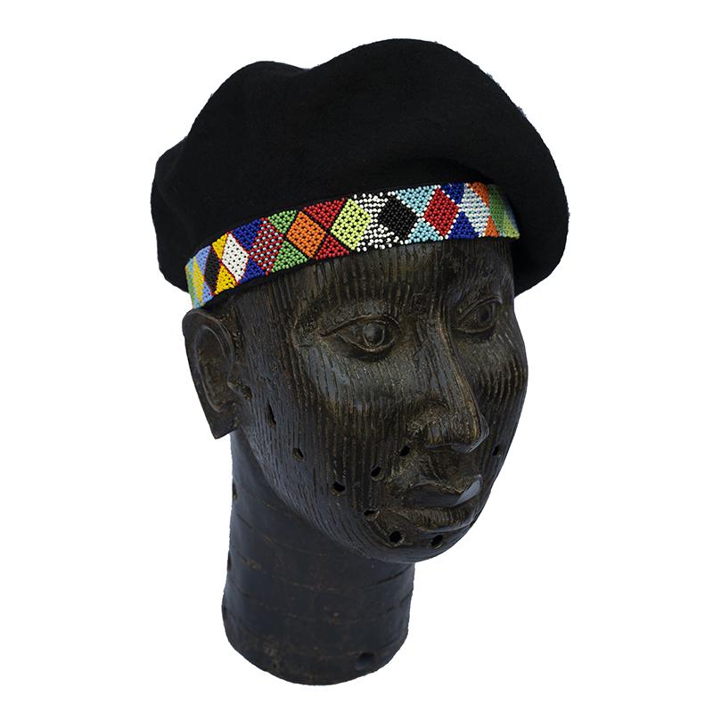 Beaded Beret Black-3