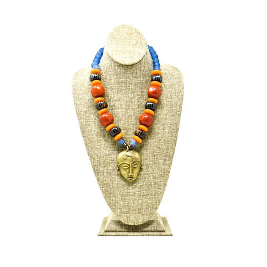 Kamau Mask Necklace with assorted Beads-0