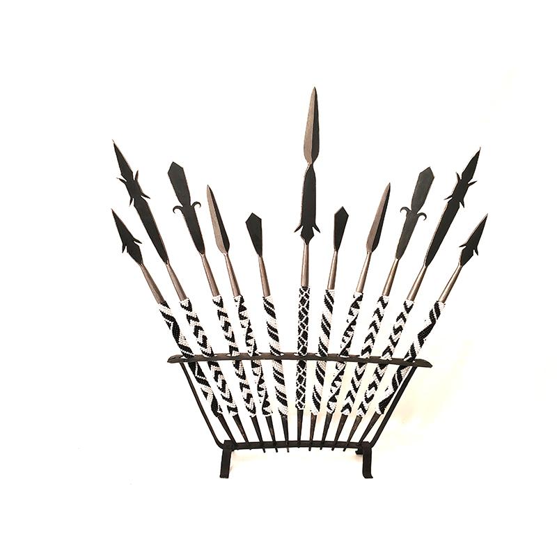 Tutsi Beaded Spears on Rack - Set of 11-0