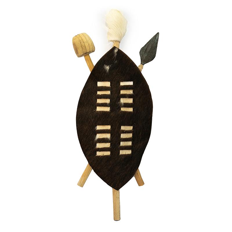 Zulu Shield with Spear and Club - Small-2