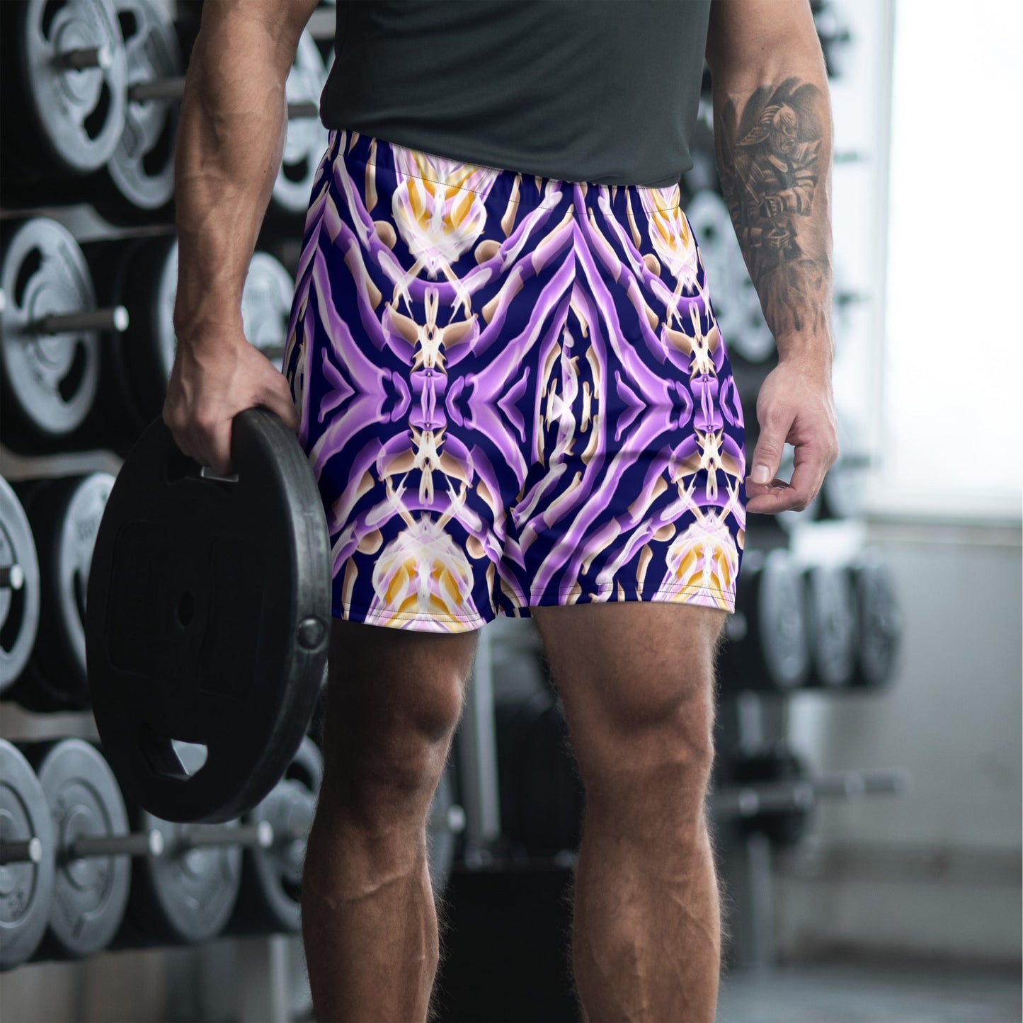 Purple African Print Men's Shorts-1