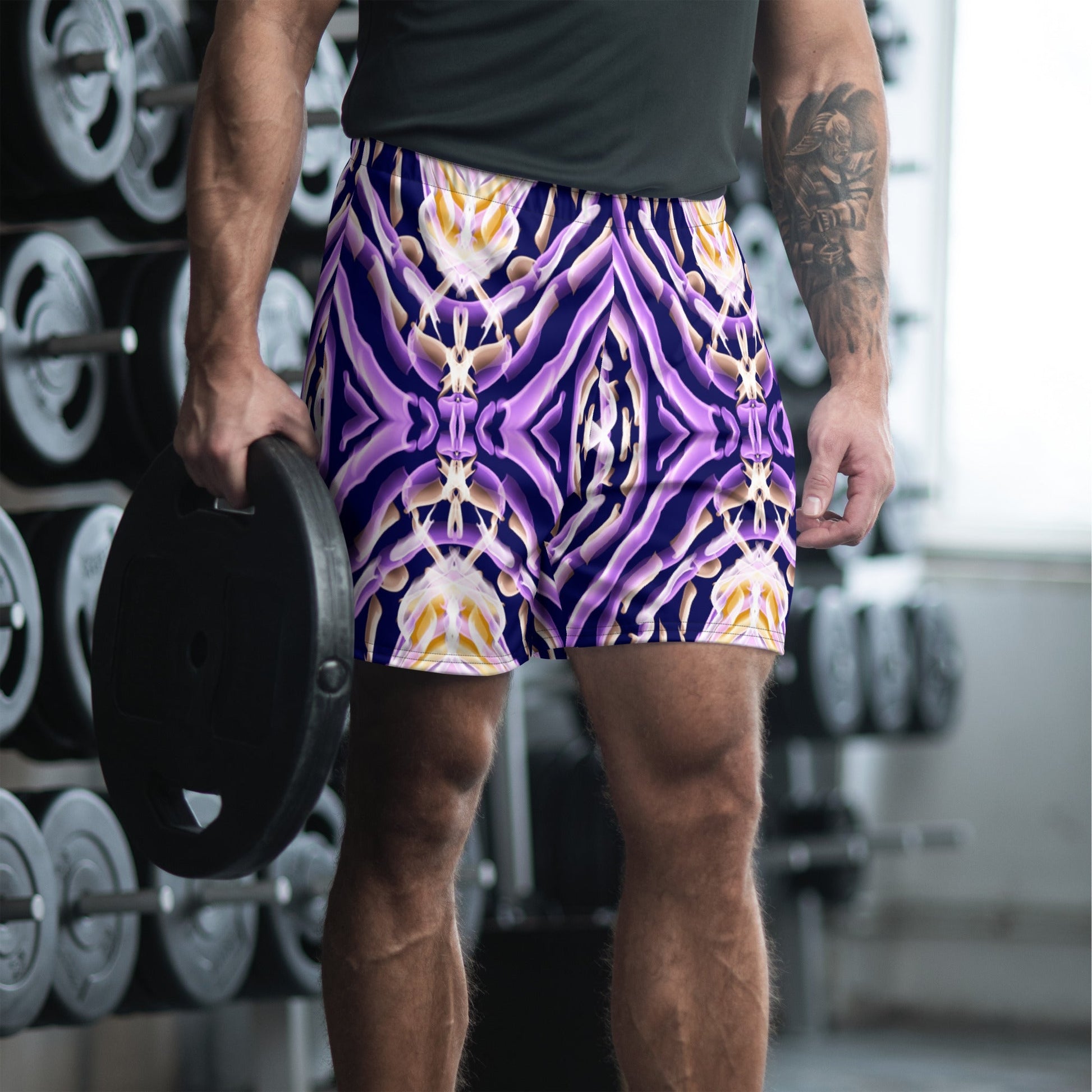 Purple African Print Men's Shorts-1