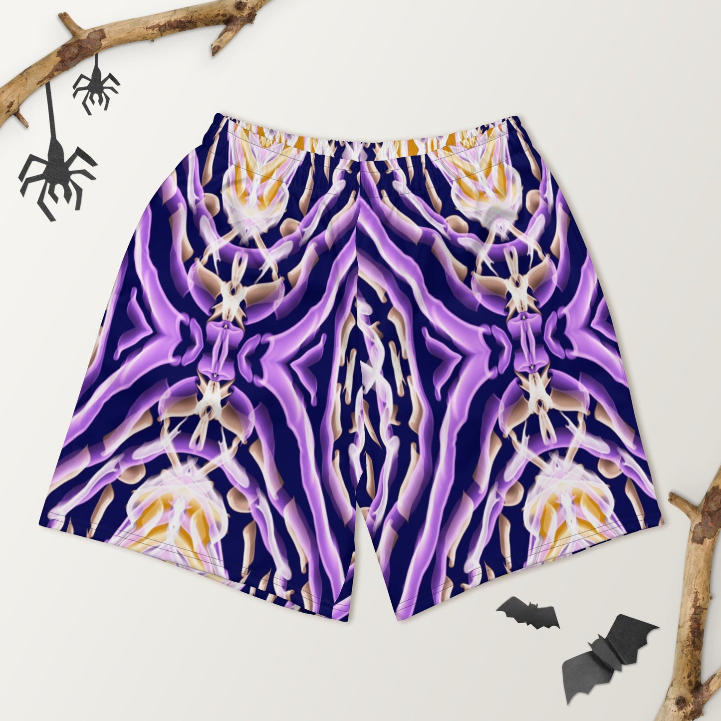 Purple African Print Men's Shorts-0