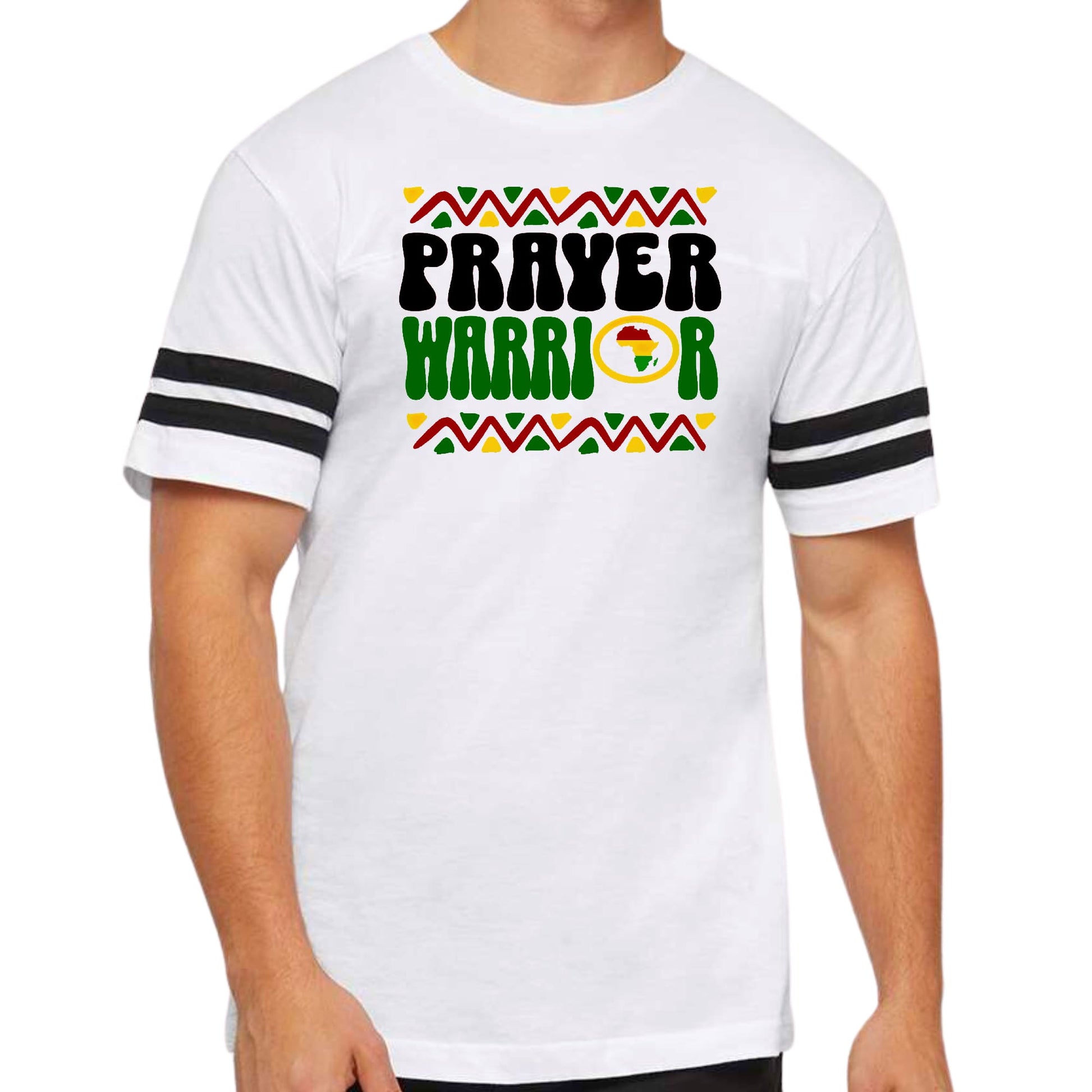 Mens Vintage Sport T-shirt Prayer Warrior Africa Inspiration-0