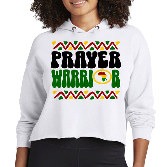 Womens Cropped Hoodie Prayer Warrior Africa Inspiration Illustration-0