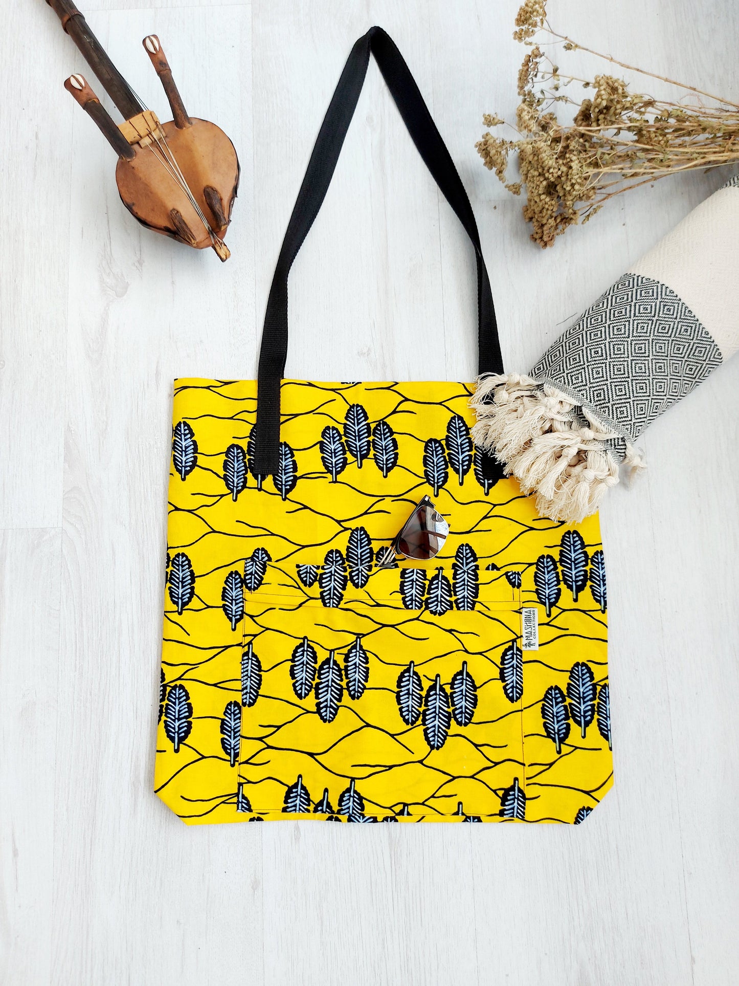 Handmade African Print Tote Bag | Beach Bag | Shopping Bag-5