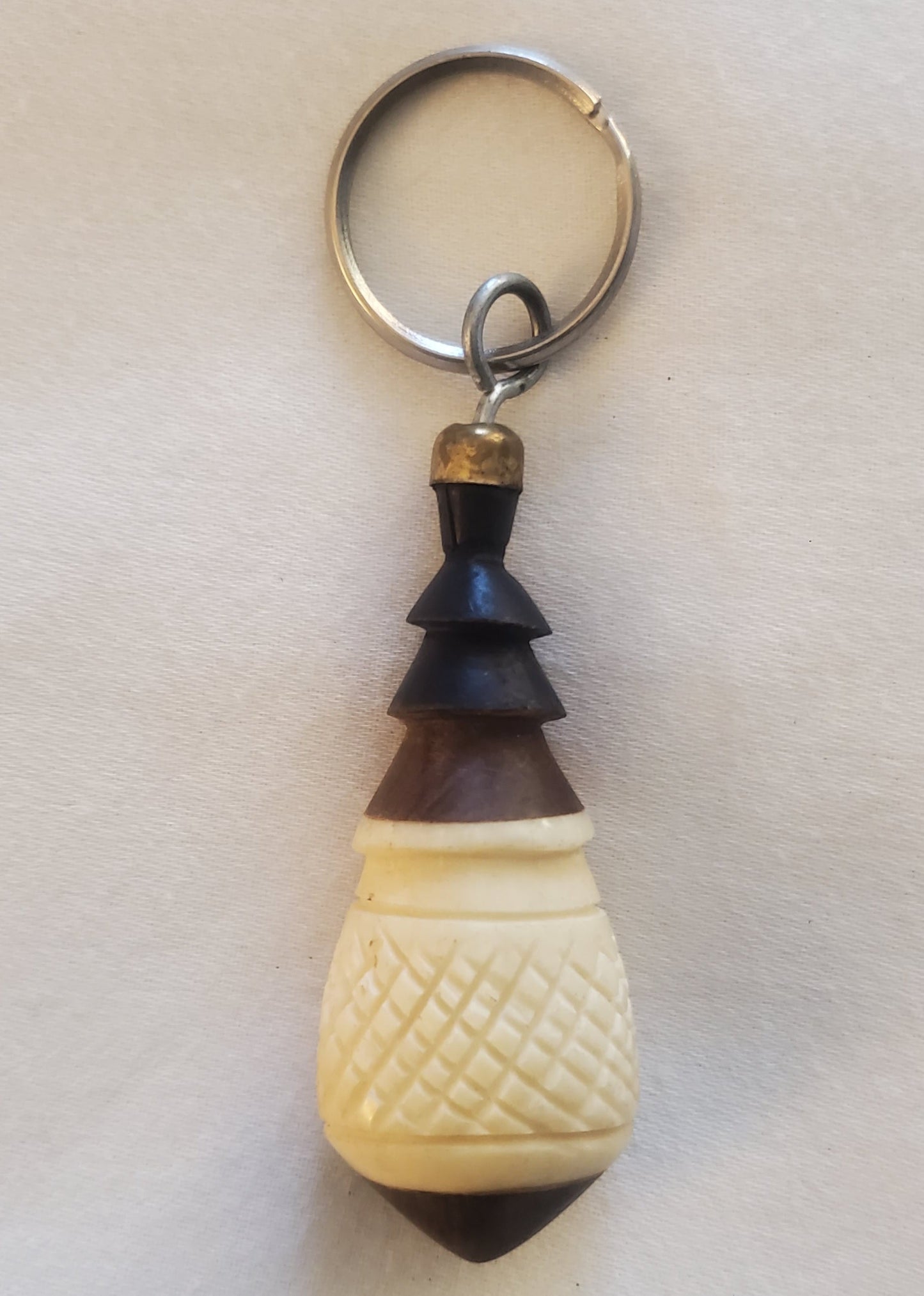 Key Chain Wood & White Bone with design | Handmade in Kenya-0