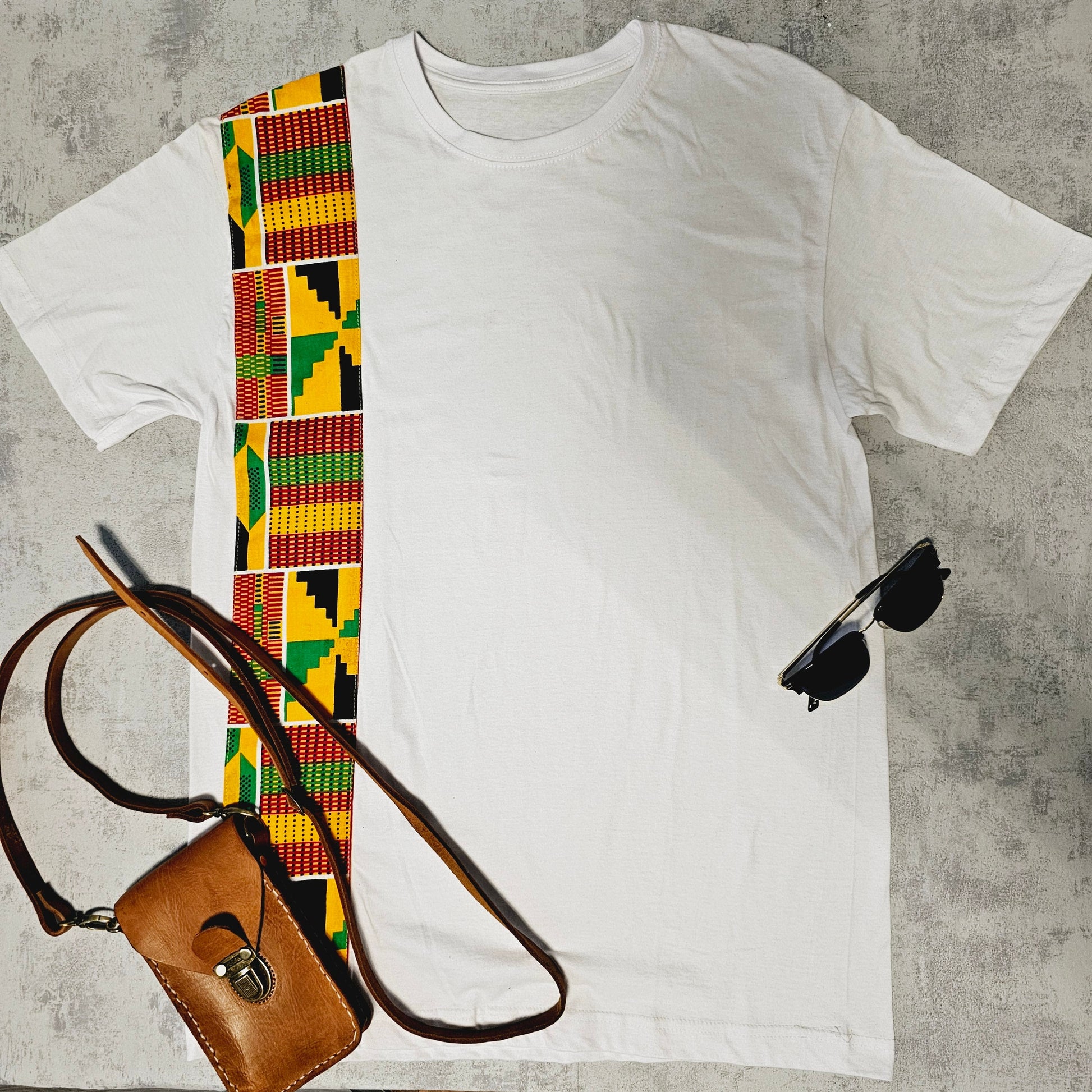 Africa Print Detailed T-Shirt | Ankara Detail and Pocket-0