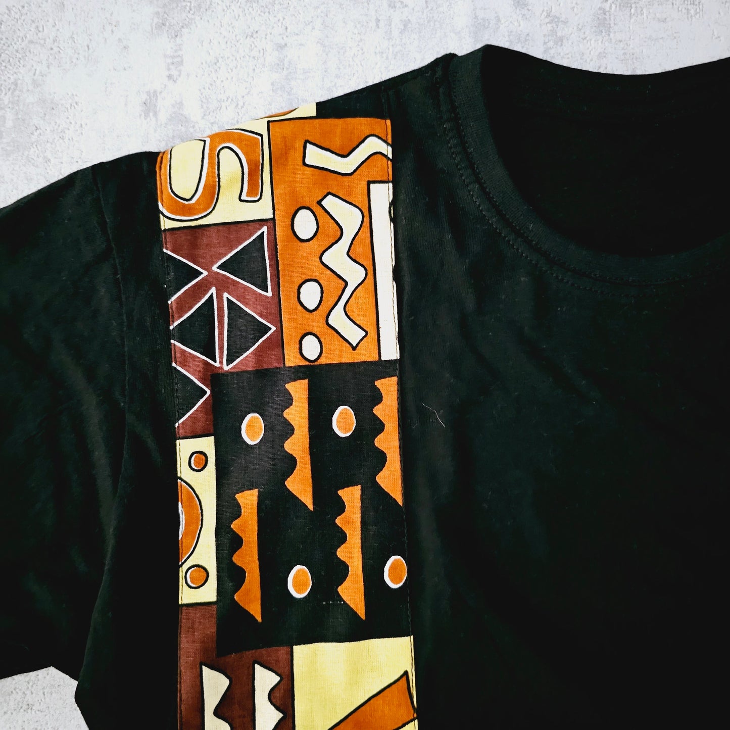 Copy of Africa Print Detailed T-Shirt | Ankara Detail and Pocket-2