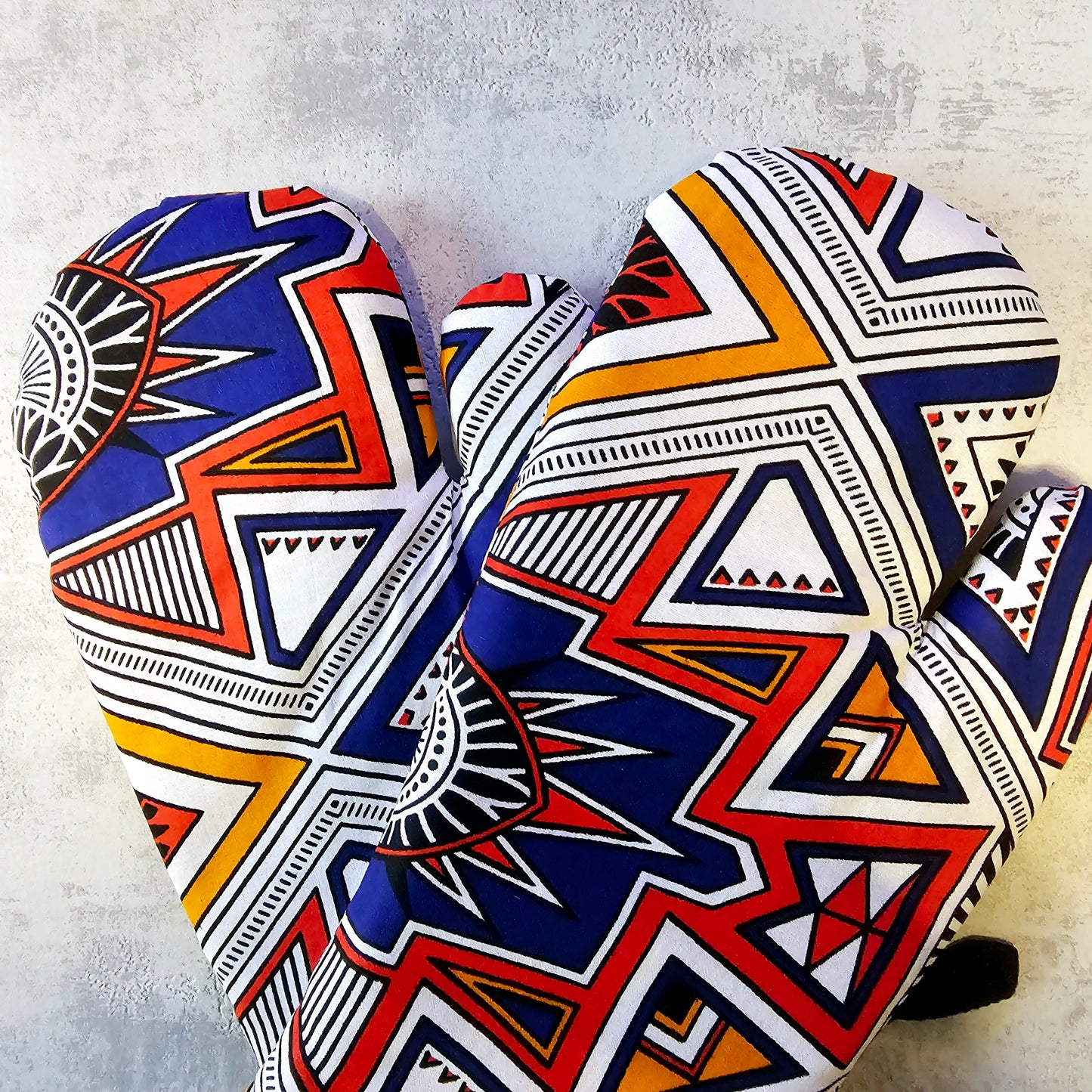 Set of 2 Handmade "Mudcloth" Bogolan Print Inspired African Print Oven Glove-1