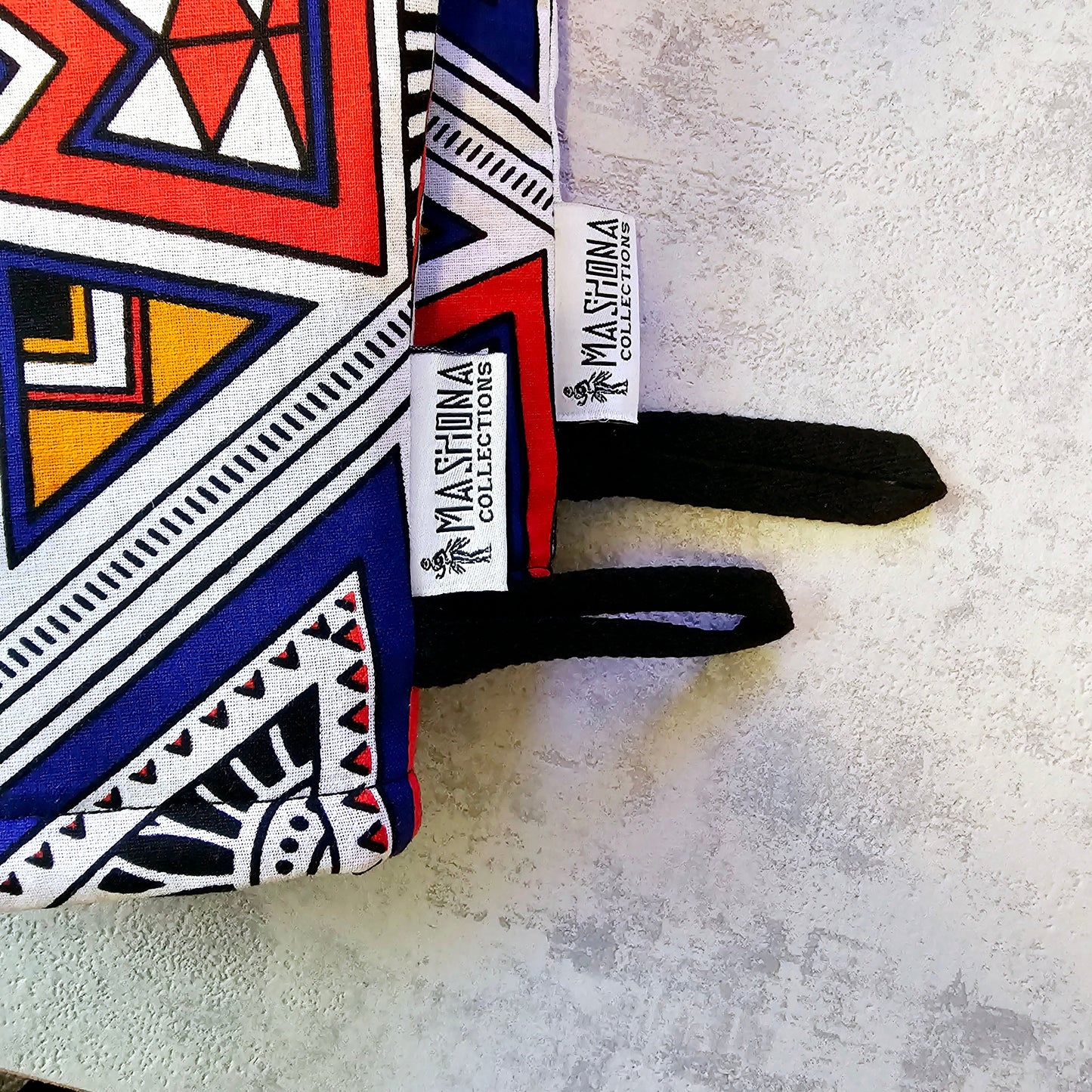 Set of 2 Handmade "Mudcloth" Bogolan Print Inspired African Print Oven Glove-2