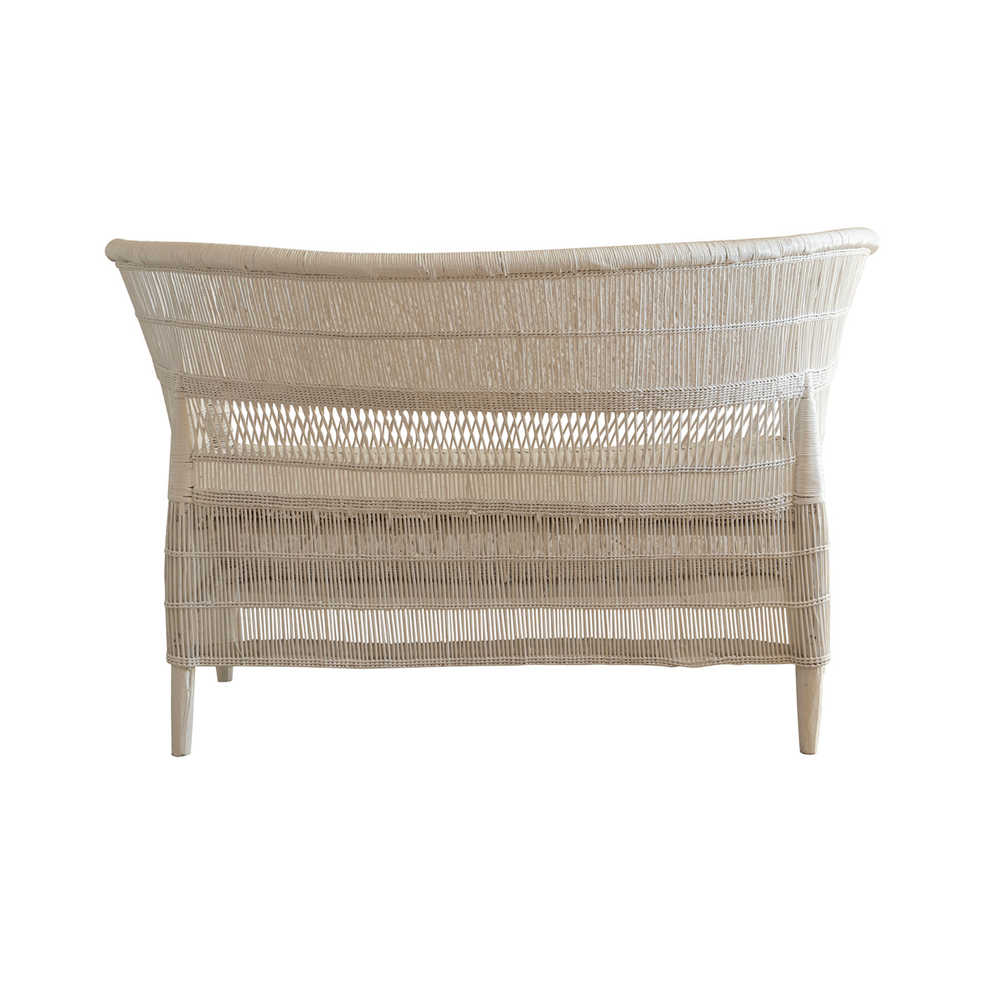 Malawi Cane Love Seat | White Handwoven in Malawi-1