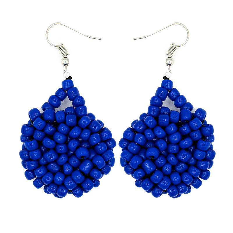 Kanule Beaded Earrings - Blue-0