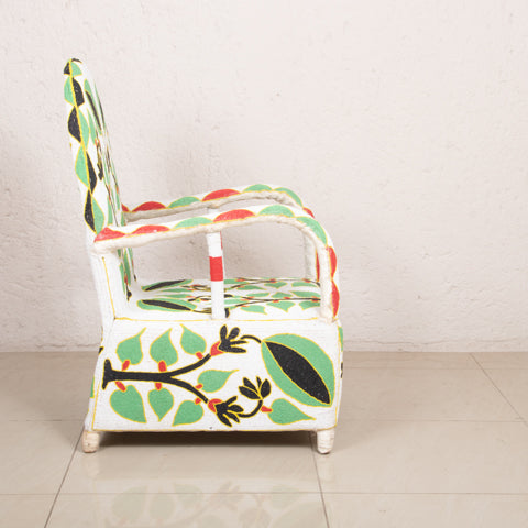 Yoruba Beaded Arm Chair Set of 2 | Green-2