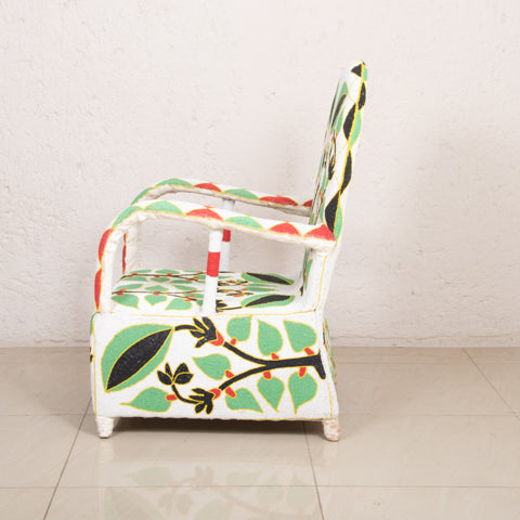 Yoruba Beaded Arm Chair Set of 2 | Green-4