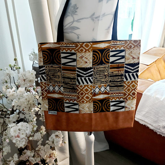 Handmade African Print Tote Bag | Beach Bag | Shopping Bag-0