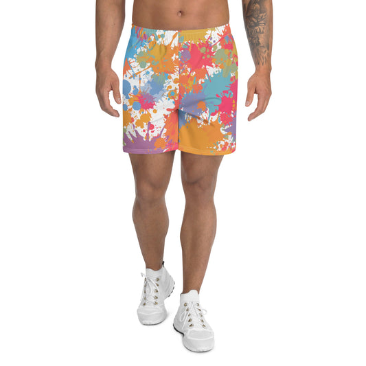 Splattered Colour Men's  Athletic Shorts-0