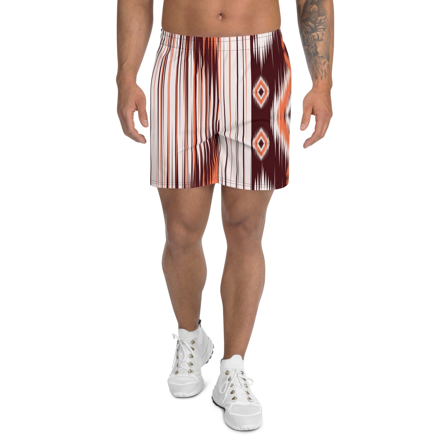 Brown Aztec Print Men's Shorts-0