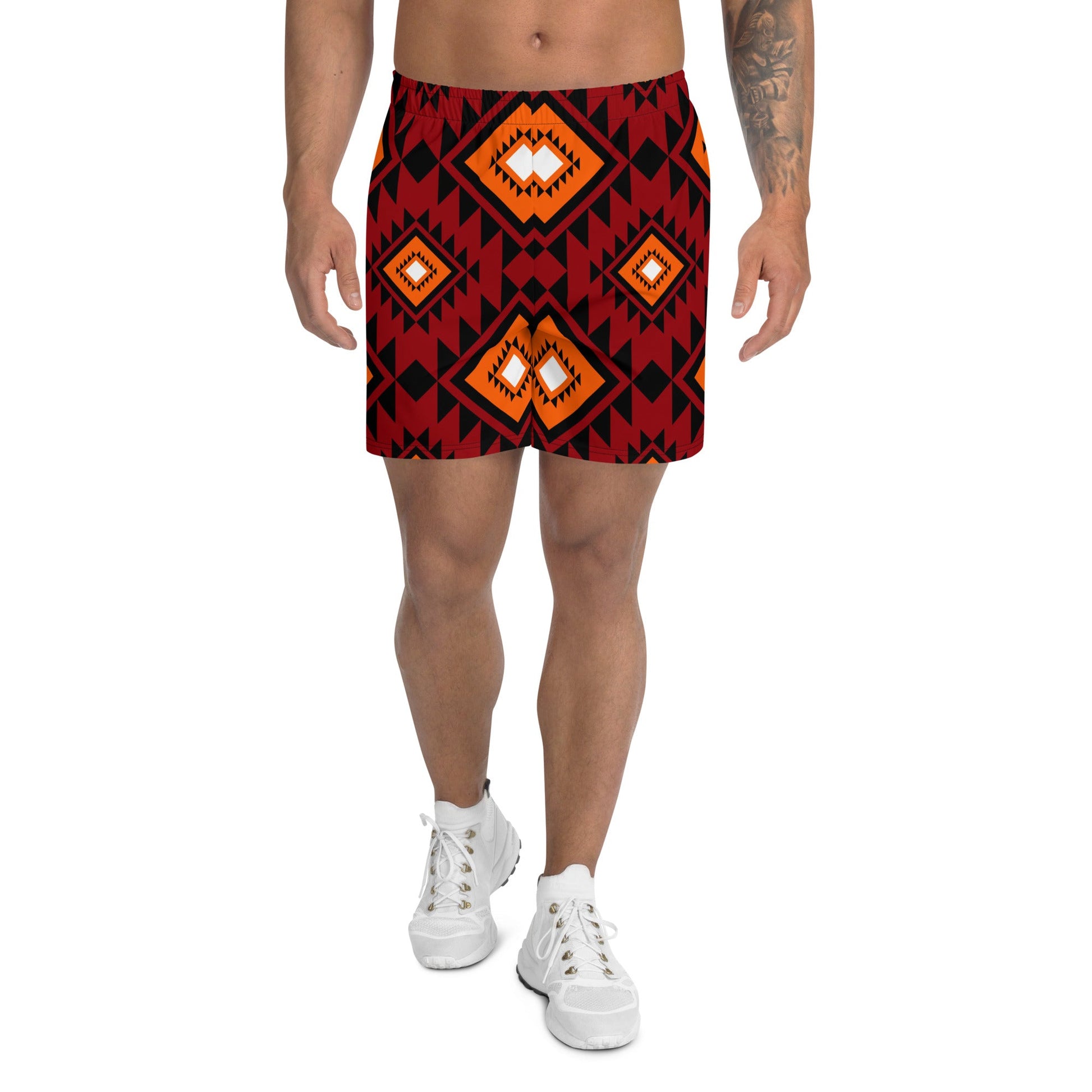 Brown African  Print Men's Shorts-0