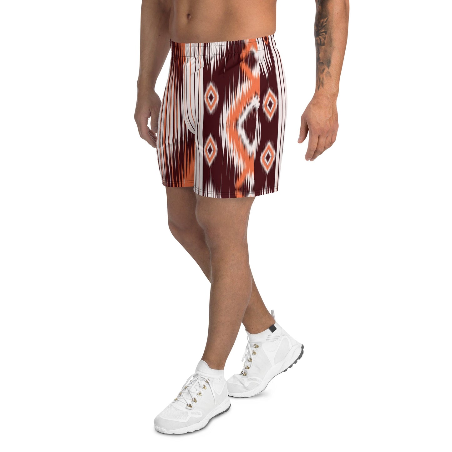 Brown Aztec Print Men's Shorts-5