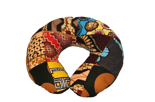 Travelling Neck Pillow - Kitenge Patch | Handmade in Tanzania-0