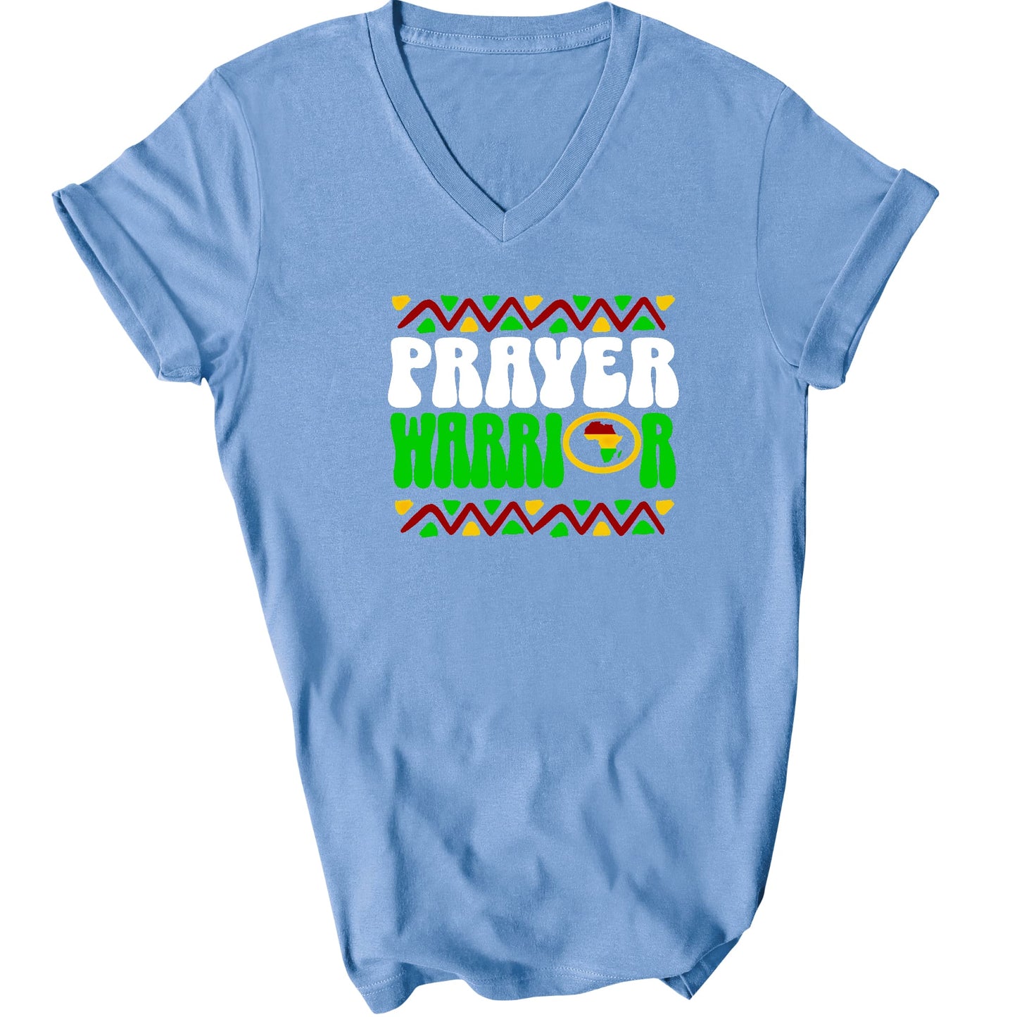 Prayer Warrior African Inspiration Illustration Mens V-neck T-shirt-6